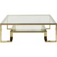 KARE DESIGN Gold Rush sofabord - glasplade og guld stl (120x120)