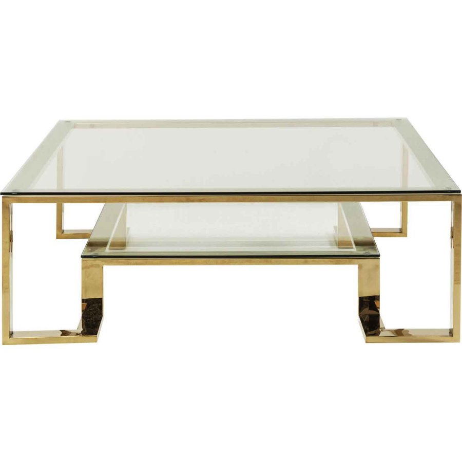 KARE DESIGN Gold Rush sofabord - glasplade og guld stl (120x120)