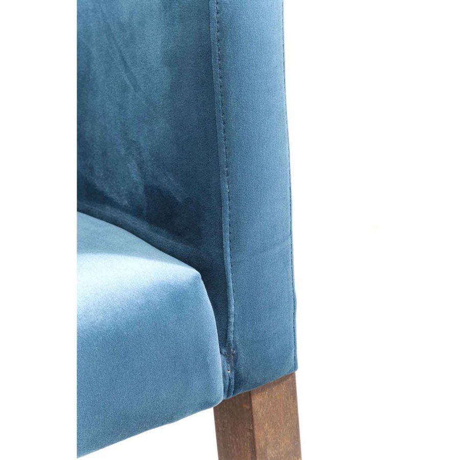 KARE DESIGN Mode Velvet Bluegreen spisebordsstol - bl/grnt polyester/natur bg, m. armln