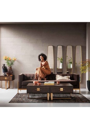 KARE DESIGN Spejl, Clip Brass 177x32cm