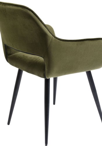 KARE DESIGN San Francisco spisebordsstol - mrkegrn polyester og stl, m. armln