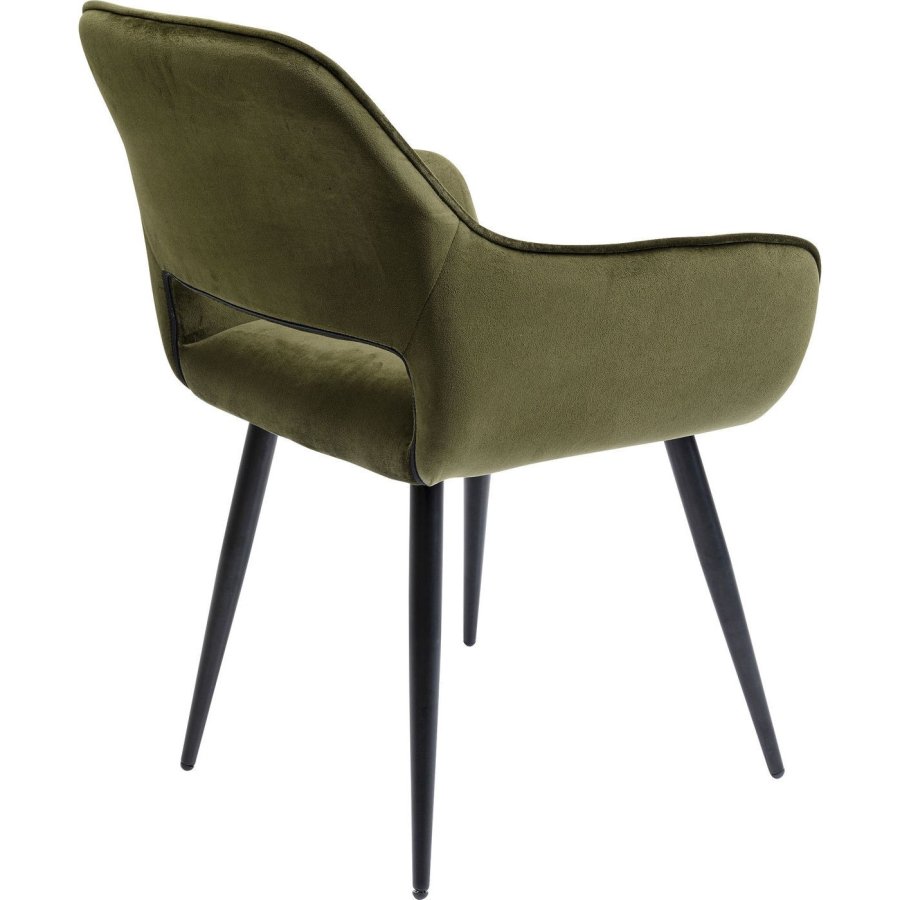 KARE DESIGN San Francisco spisebordsstol - mrkegrn polyester og stl, m. armln