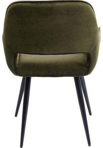 KARE DESIGN San Francisco spisebordsstol - mrkegrn polyester og stl, m. armln