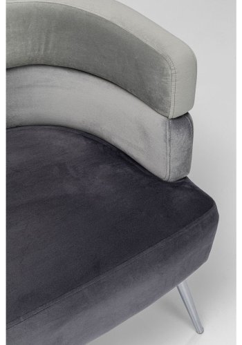 KARE DESIGN Sandwich sofa - gr/slv polyester/stl