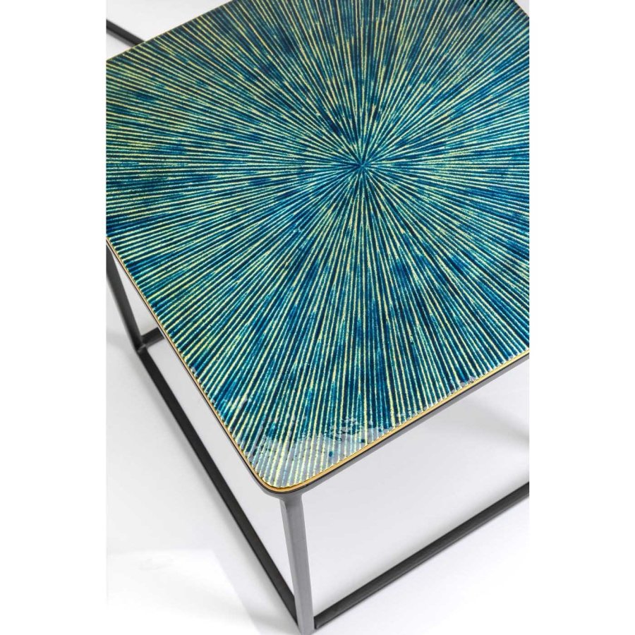 KARE DESIGN Ray indskudsbord - hvid/brun/grn aluminium og stl, (st á 3)