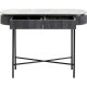 KARE DESIGN oval Glenn konsolbord, m. 2 skuffer - marmor, mangotr og stl (100x32)