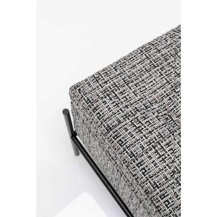 KARE DESIGN Buttons bnk, m. opbevaring - sort/hvid stof og sort stl (120x40)