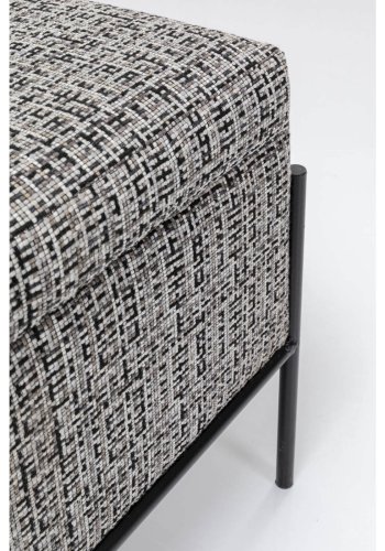 KARE DESIGN Buttons bnk, m. opbevaring - sort/hvid stof og sort stl (120x40)