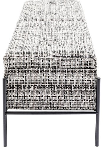 KARE DESIGN Buttons bnk, m. opbevaring - sort/hvid stof og sort stl (120x40)