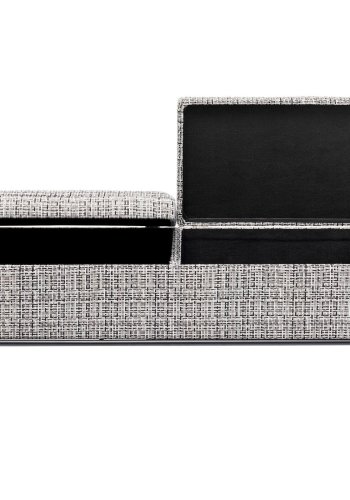 KARE DESIGN Buttons bnk, m. opbevaring - sort/hvid stof og sort stl (120x40)