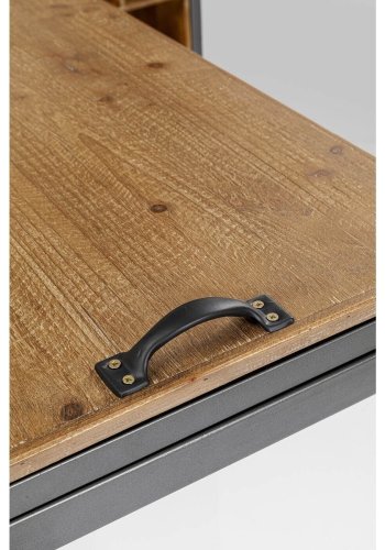 KARE DESIGN Vinoteca barreol, m. bord, 3 hylder, skuffe, holder til glas mm. - stl og massivt gran