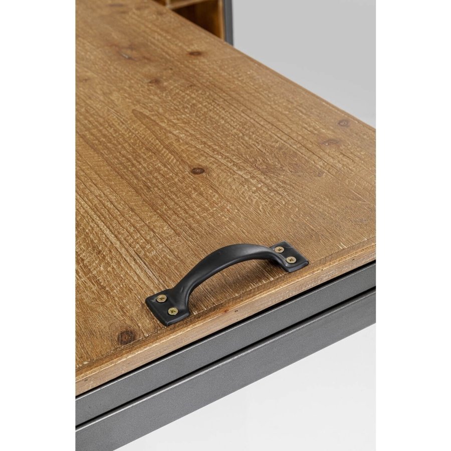 KARE DESIGN Vinoteca barreol, m. bord, 3 hylder, skuffe, holder til glas mm. - stl og massivt gran