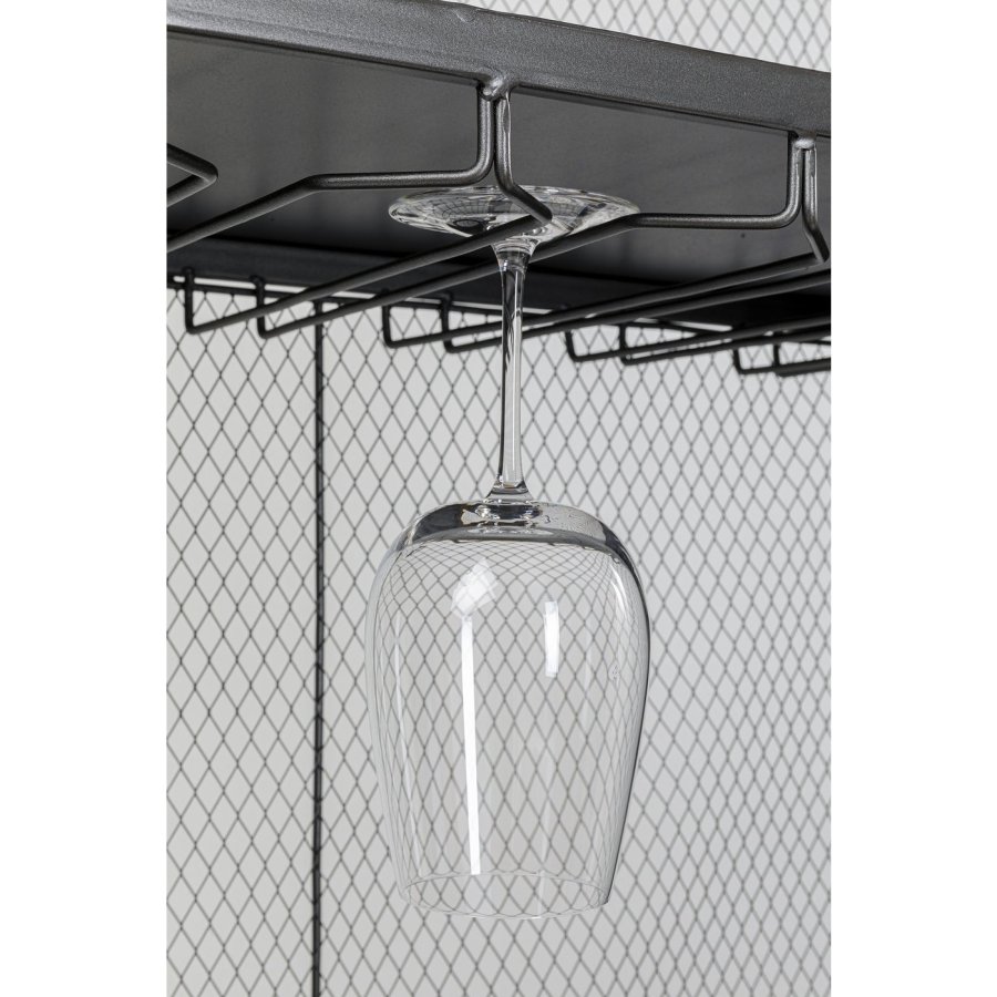 KARE DESIGN Vinoteca barreol, m. bord, 3 hylder, skuffe, holder til glas mm. - stl og massivt gran