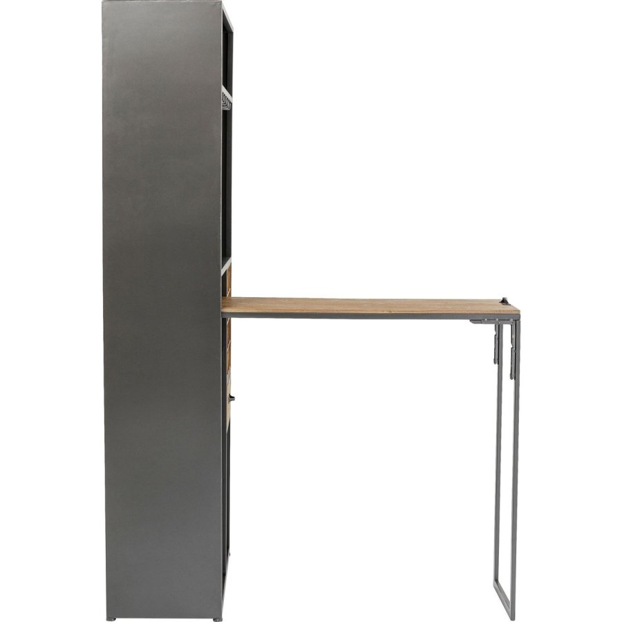 KARE DESIGN Vinoteca barreol, m. bord, 3 hylder, skuffe, holder til glas mm. - stl og massivt gran