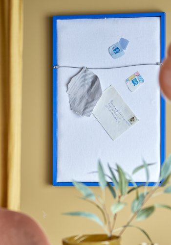 BLOOMINGVILLE Atle vgspejl, rektangulr - spejlglas og bl MDF (40x60)