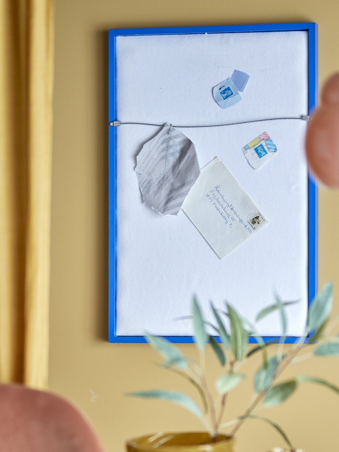 BLOOMINGVILLE Atle vgspejl, rektangulr - spejlglas og bl MDF (40x60)