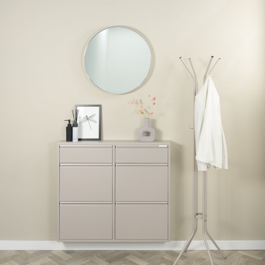 SPINDER DESIGN BILLY 6 skoskab, m. 6 lger - silky taupe stl