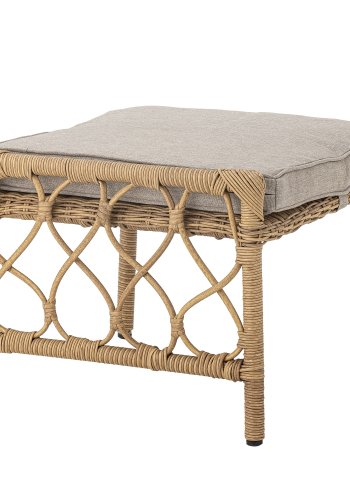 BLOOMINGVILLE Belluce udendrs loungestol, m. taburet, armln og hynder - natur polyrattan