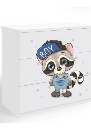 Babydreams brnekommode med en vaskebjrn, m. 3 skuffer - hvid laminat