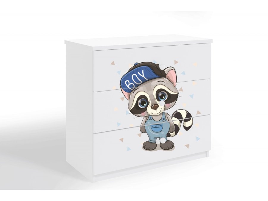 Babydreams brnekommode med en vaskebjrn, m. 3 skuffer - hvid laminat