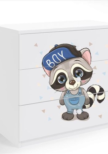 Babydreams brnekommode med en vaskebjrn, m. 3 skuffer - hvid laminat