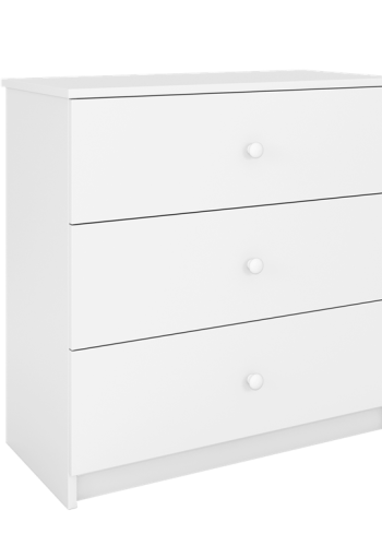 Babydreams brnekommode, m. 3 skuffer - hvid laminat