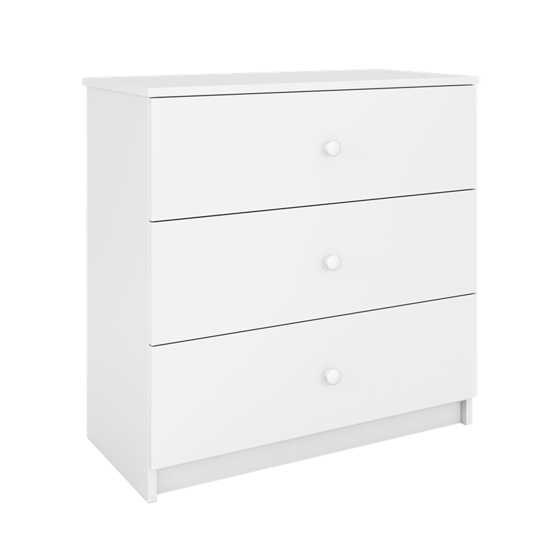 Babydreams brnekommode, m. 3 skuffer - hvid laminat