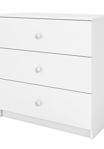 Babydreams brnekommode, m. 3 skuffer - hvid laminat