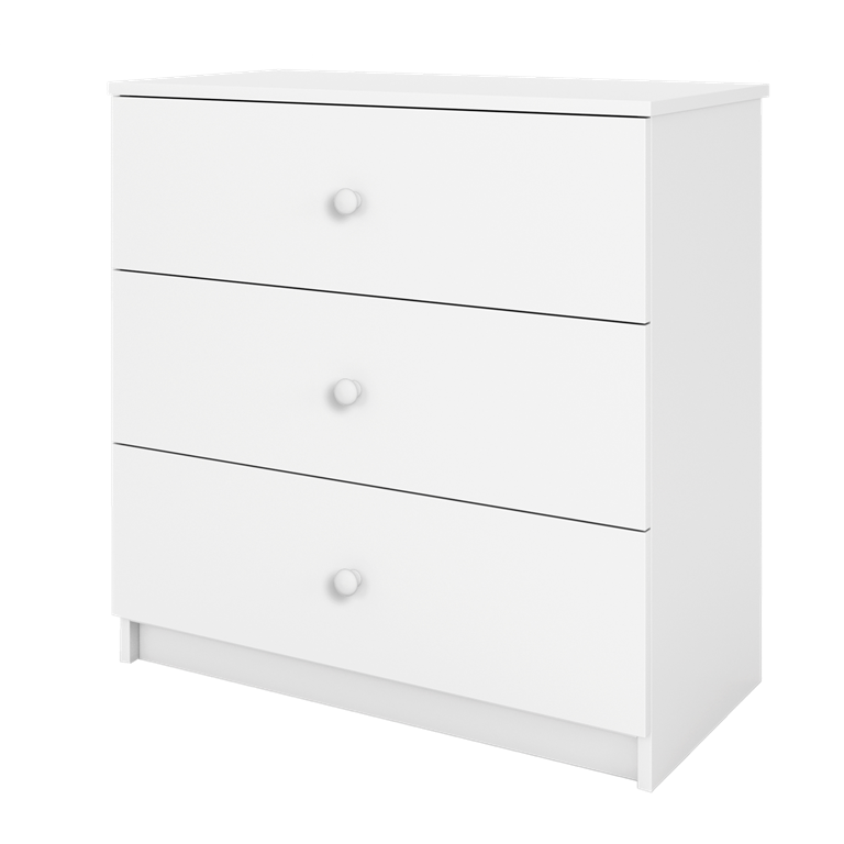 Babydreams brnekommode, m. 3 skuffer - hvid laminat