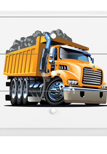 Babydreams brnekommode med lastbil, m. 3 skuffer - hvid laminat