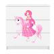 Babydreams brnekommode med prinsesse p hest, m. 3 skuffer - hvid laminat