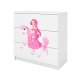 Babydreams brnekommode med prinsesse p hest, m. 3 skuffer - hvid laminat