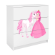 Babydreams brnekommode med prinsesse og hest, m. 3 skuffer - hvid laminat