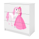 Babydreams brnekommode med prinsesse og hest, m. 3 skuffer - hvid laminat