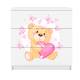 Babydreams brnekommode med bamse med sommerfugle, m. 3 skuffer - hvid laminat