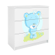 Babydreams brnekommode med bl bamse, m. 3 skuffer - hvid laminat