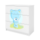 Babydreams brnekommode med bl bamse, m. 3 skuffer - hvid laminat