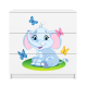 Babydreams brnekommode med elefant med sommerfugle, m. 3 skuffer - hvid laminat
