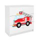 Babydreams brnekommode med brandbil, m. 3 skuffer - hvid laminat