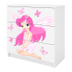 Babydreams brnekommode med fe med sommerfugle, m. 3 skuffer - hvid laminat