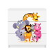 Babydreams brnekommode med Zoo dyr, m. 3 skuffer - hvid laminat