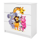 Babydreams brnekommode med Zoo dyr, m. 3 skuffer - hvid laminat