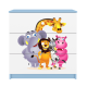 Babydreams brnekommode med Zoo dyr, m. 3 skuffer - hvid og bl laminat