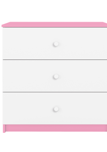 Babydreams brnekommode, m. 3 skuffer - hvid og lyserd laminat