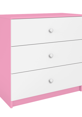 Babydreams brnekommode, m. 3 skuffer - hvid og lyserd laminat