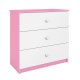 Babydreams brnekommode, m. 3 skuffer - hvid og lyserd laminat