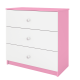 Babydreams brnekommode, m. 3 skuffer - hvid og lyserd laminat