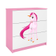 Babydreams brnekommode med enhjrning, m. 3 skuffer - hvid og lyserd laminat