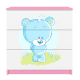 Babydreams brnekommode med bl bamse, m. 3 skuffer - hvid og lyserd laminat