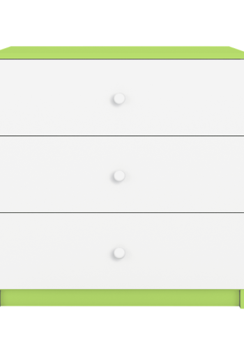 Babydreams brnekommode, m. 3 skuffer - hvid og grn laminat
